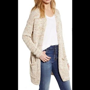 NWT Caslon Space Dye Cardigan - Size XS - Beige Oatmeal Space Dye